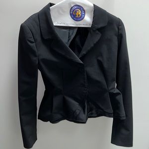 Black satin peplum jacket